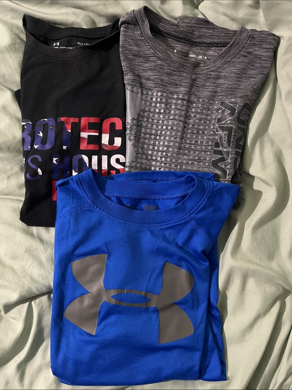 Under Armour Boys Royal Blue Tee with Gray Logo